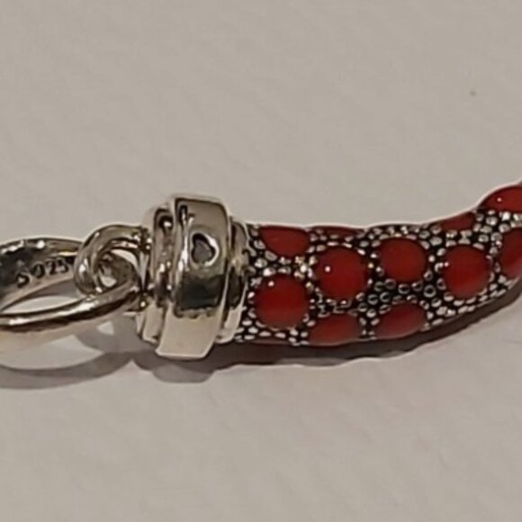 Auth. Pandora *Retired* Sterling Silver Red Corno Amulet w/Red Enamel 397203EN07 - Picture 11 of 13